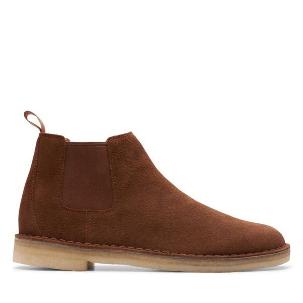 Clarks Mens Desert Chelsea Chelsea Boots Cola Suede | CA-3671529